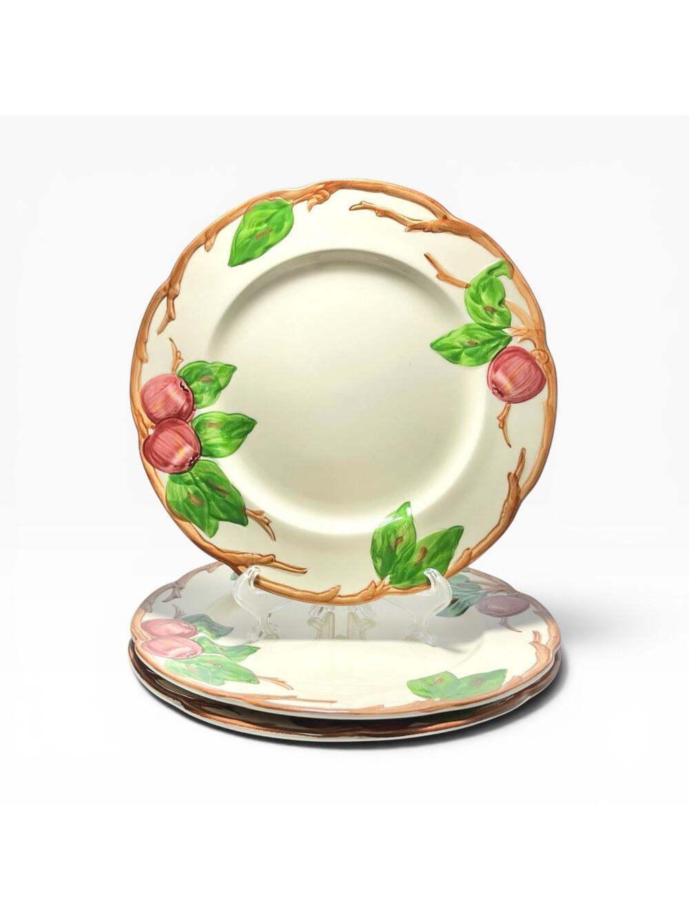 Franciscan “Apple” Set of 3 Earthenware Luncheon Plates 9 5/8”